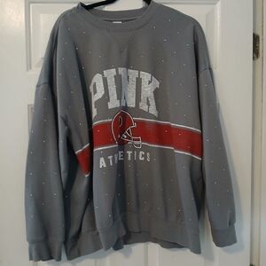PINK Victoria's Secret Gray and Red Sweatshirt